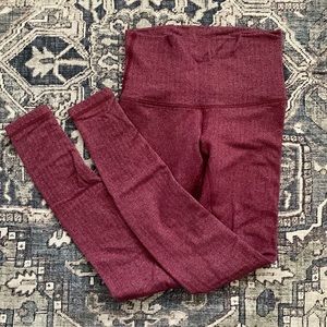 Lululemon wunder under high waisted burgundy knit leggings